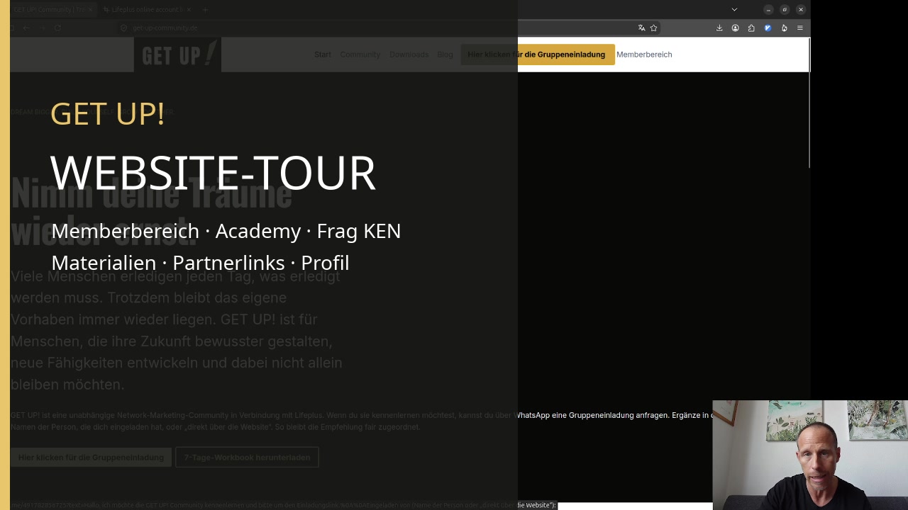 GET UP! Website-Tour: Memberbereich, Academy, Frag KEN und Materialien